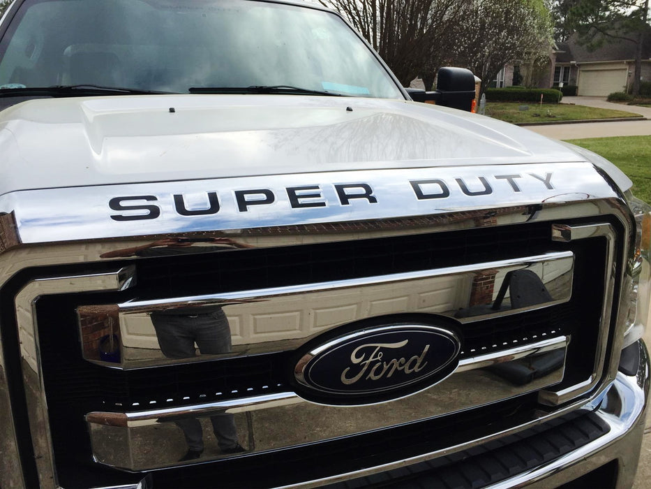 Black Vinyl Super Duty Letter Inserts For 2008-2016 Ford SuperDuty Front Grille