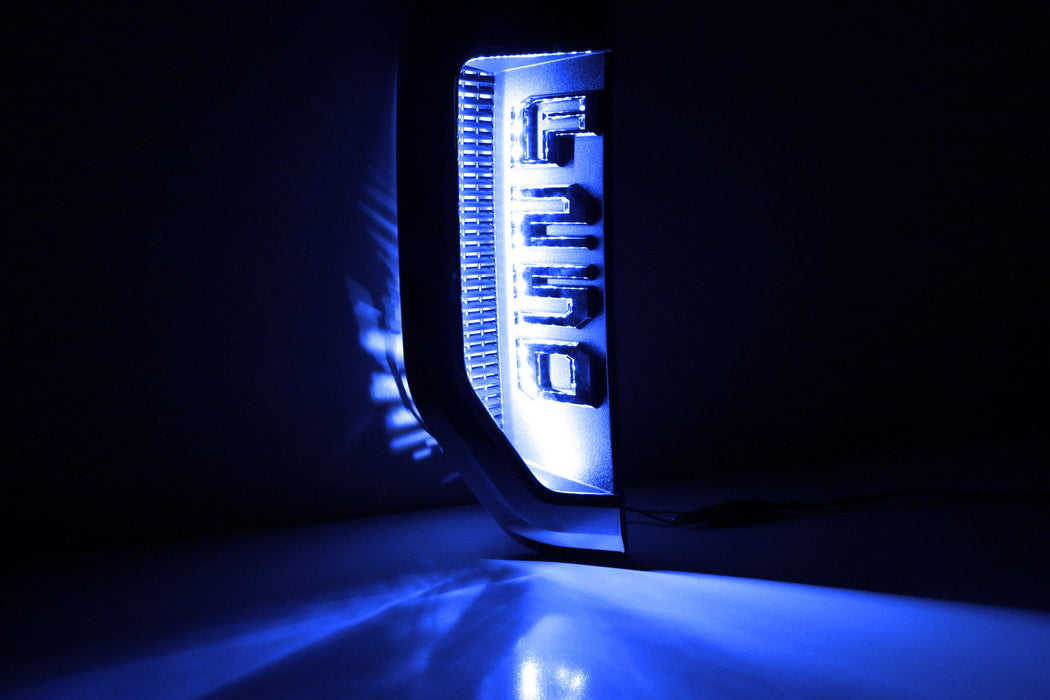Blue LED Background Illumination Kit 2017-2022 F250 F350 F450 Side Fender Emblem