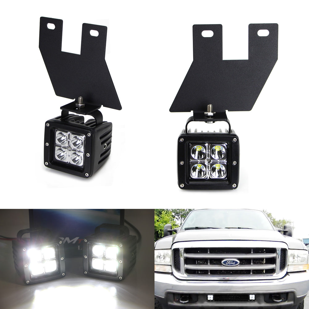 40W CREE LED Pods w/ Foglight Bracket, Wirings For Ford F250 F350 F450 Excursion 40W CREE LED Pods w/ Foglight Bracket, Wirings For Ford F250 F350 F450 Excursion