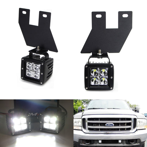 40W CREE LED Pods w/ Foglight Bracket, Wirings For Ford F250 F350 F450 Excursion