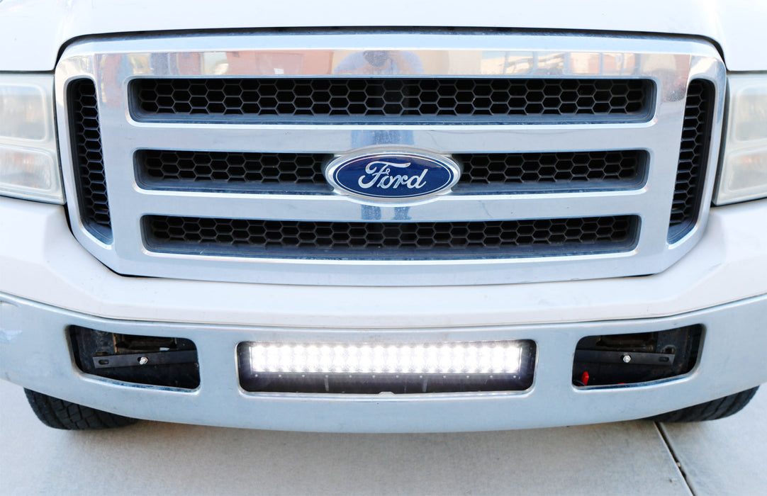 120W 20" LED Light Bar With Bumper Mount For 2008-2010 Ford F250/F350 Super Duty - Complete Kit