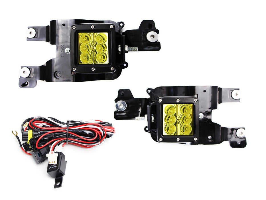 Yellow 24W LED Pods w/ Foglight Bracket/Wirings For 08-10 Ford F250 F350 F450 SD