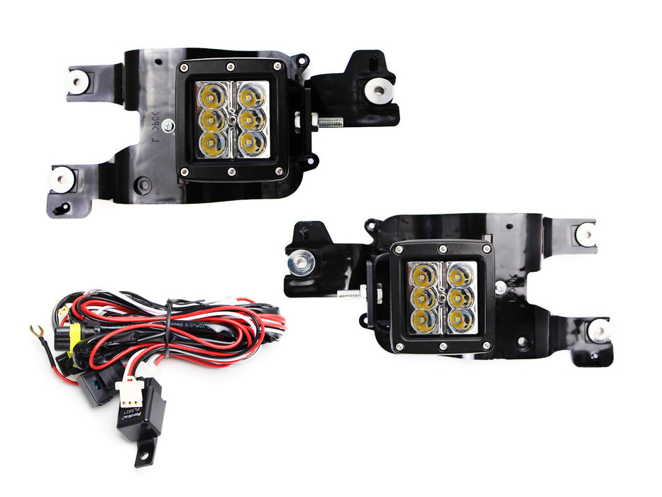 White 24W LED Pods w/ Foglight Bracket/Wirings For 08-10 Ford F250