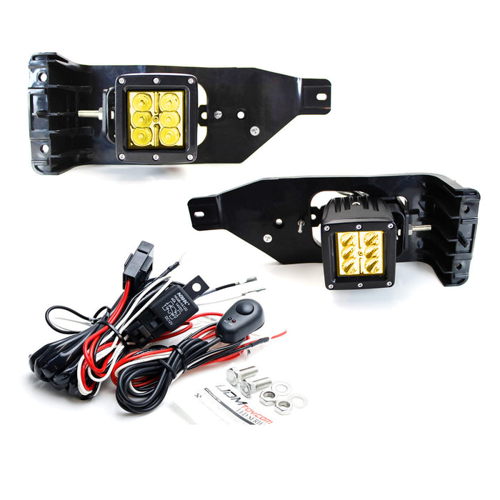 yellow led fog light pods Yellow 24W LED Pods w/ Foglight Bracket/Wirings For 05-07 Ford F250 F350 F450 SD
