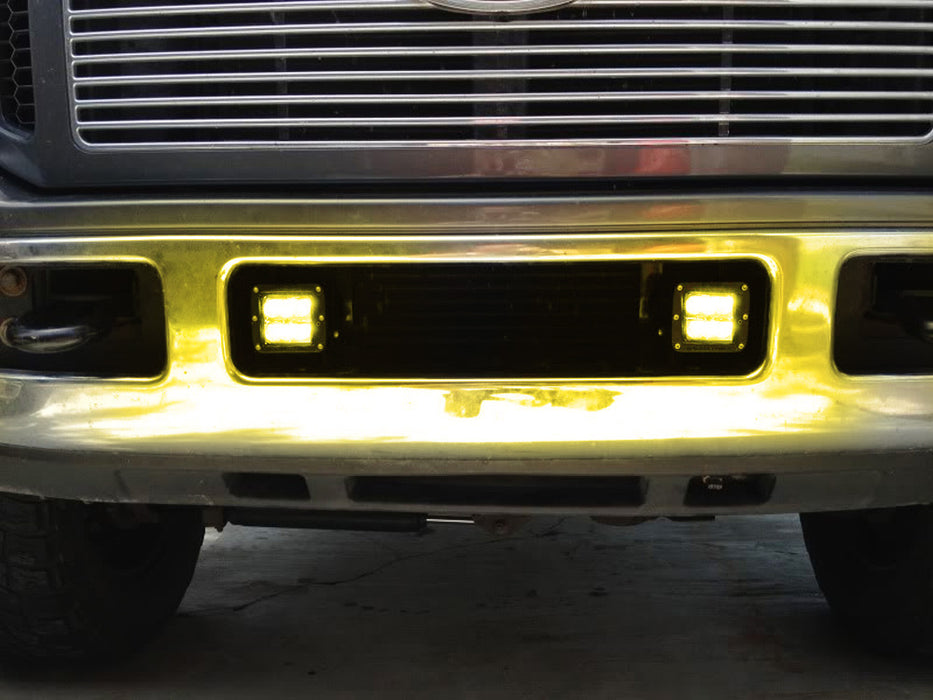 Yellow 24W LED Pods w/ Foglight Bracket/Wirings For 05-07 Ford F250 F350 F450 SD