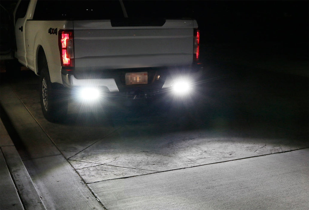 Dual 7" LED Light Bars w/Rear Bumper Mount, Wiring For 2011-16 Ford Super Duty