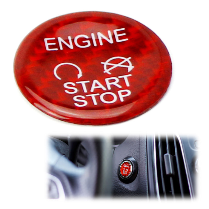 Kewucn Car Engine Start/Stop Button Cover, Carbon Fiber Auto Push