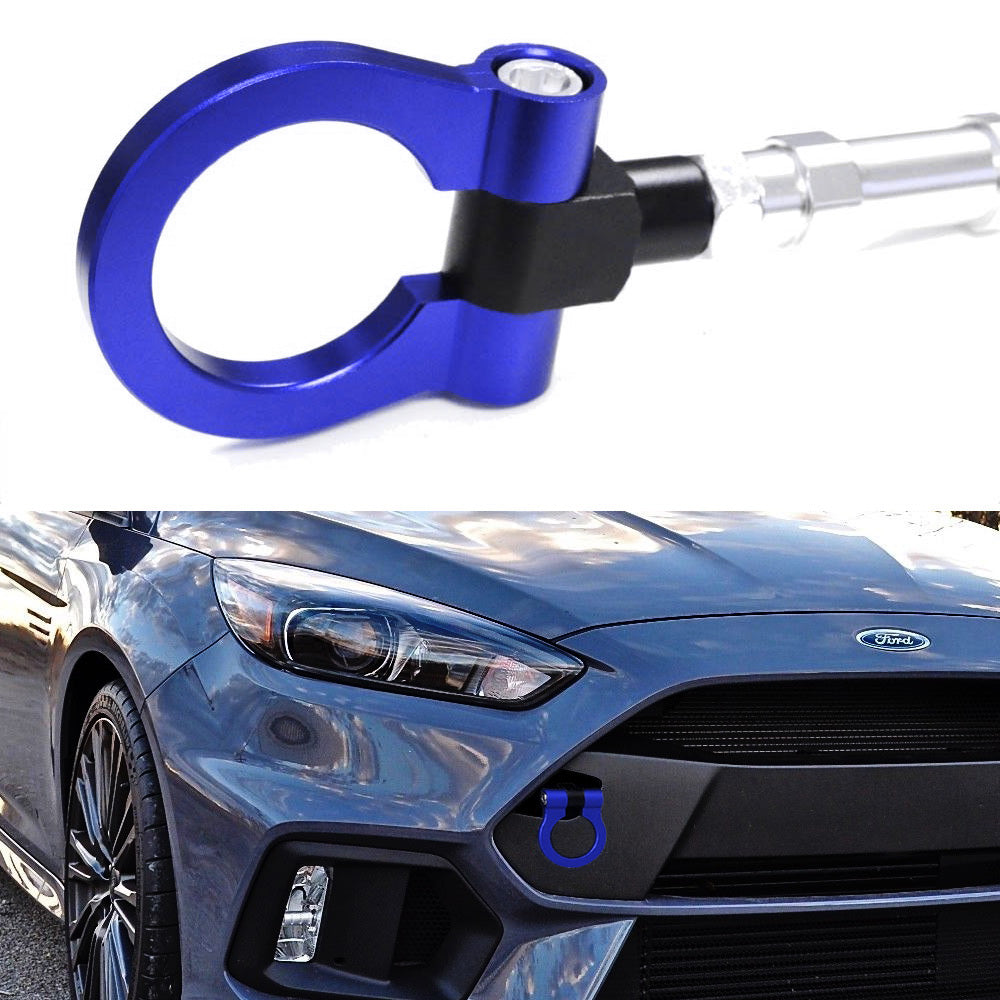 Sports Blue Track Racing Style Tow Hook Ring For 2016-2018 Ford Focus RS ONLY