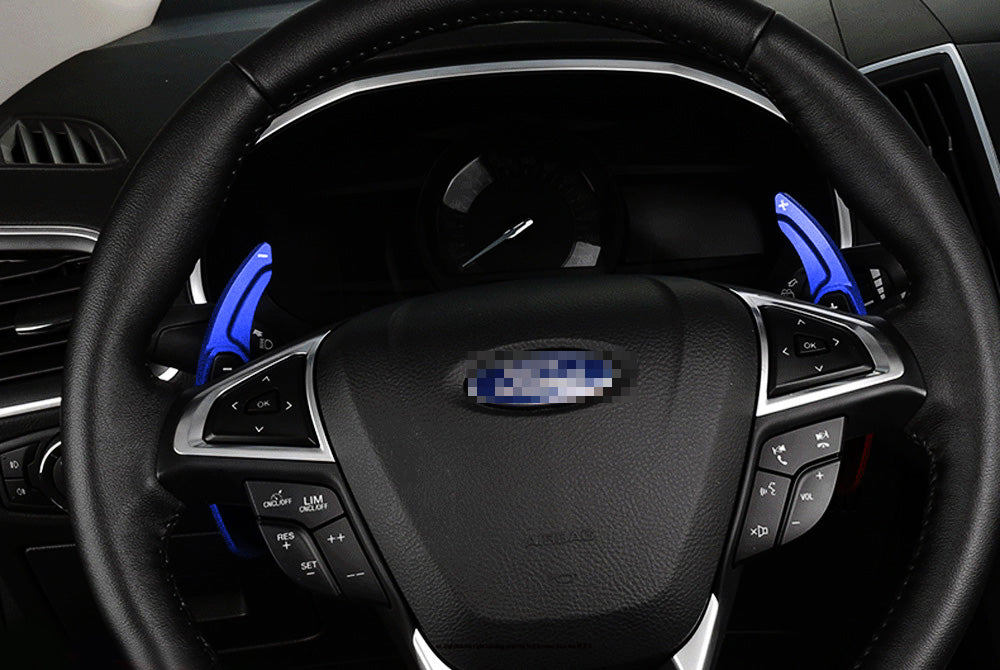 Blue CNC Billet Steering Wheel Paddle Shifter Extension For Ford Fusion Edge,MKX