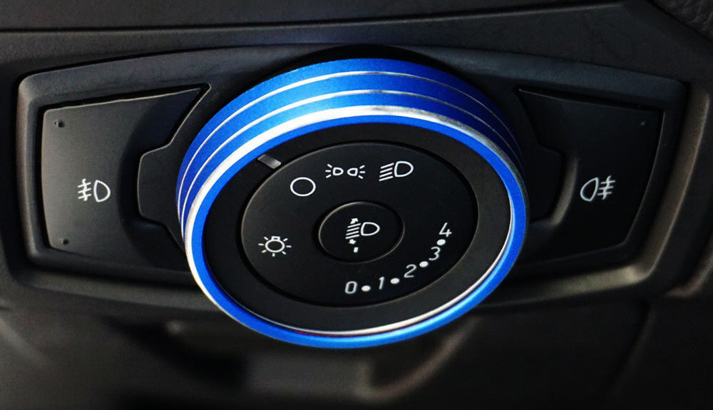 Headlights Button Blue Aluminum Headlight Switch Button Knob Cover For 15-20 Ford F150 ...