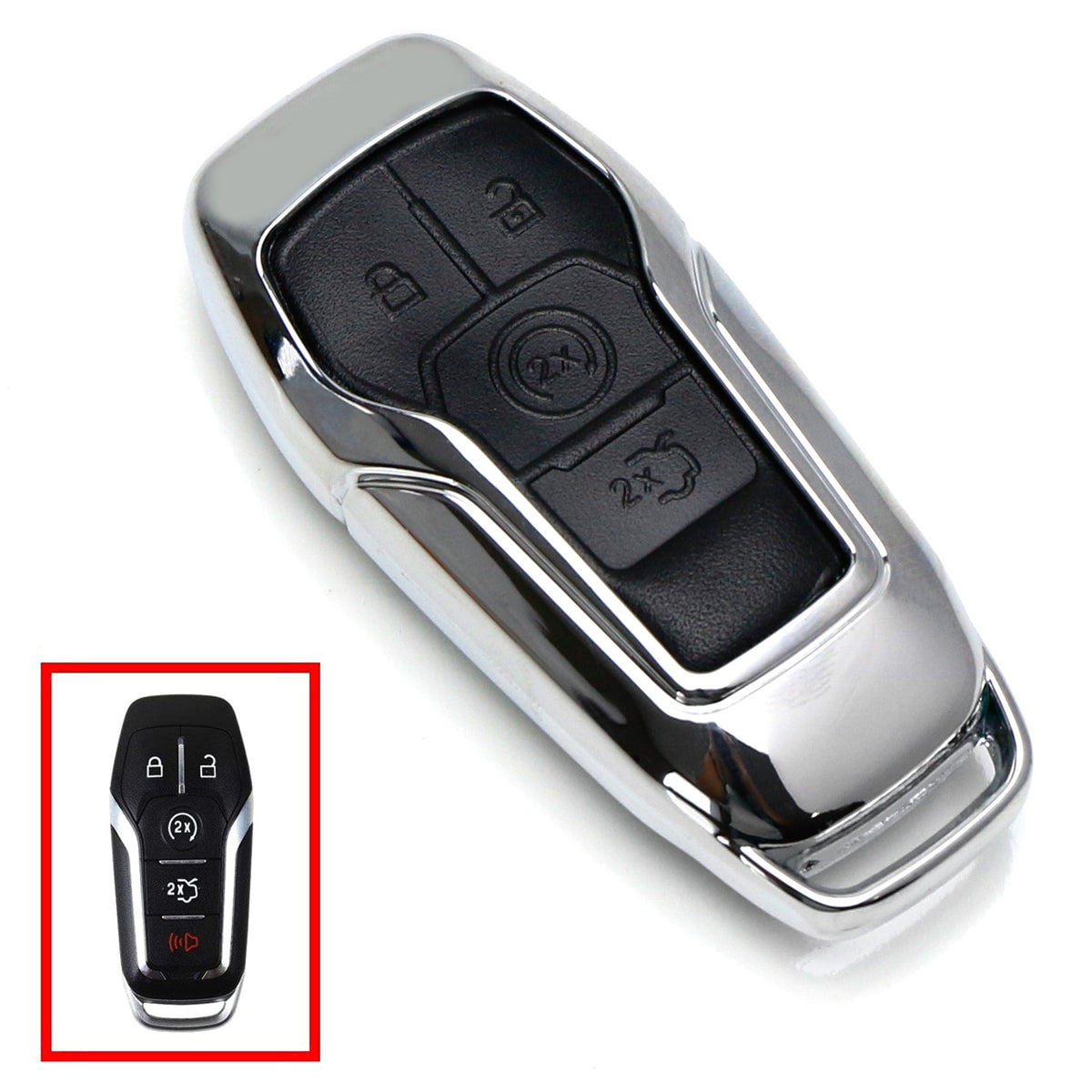 Alloy Carbon Fiber Style Car Display LED Key Case Cover Shell for