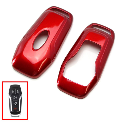 Brilliant Red Key Fob Shell Cover For Ford Lincoln Intelligent Access Smart Key