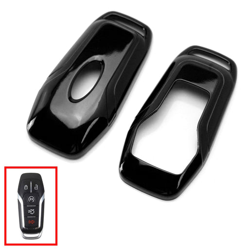 Glossy Black Key Fob Shell Cover For Ford Lincoln Intelligent Access Smart Key