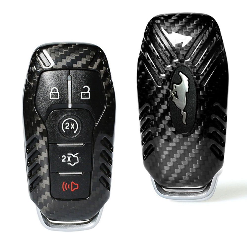 Real Carbon Fiber Key Fob Shell Cover For Ford Lincoln Intelligent Acc ...