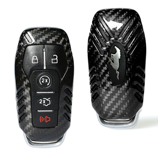 Real Carbon Fiber Key Fob Shell Cover For Ford Lincoln Intelligent Access Key
