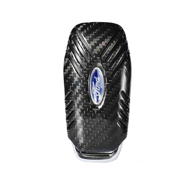 Real Carbon Fiber Key Fob Shell Cover For Ford Lincoln Intelligent Access Key