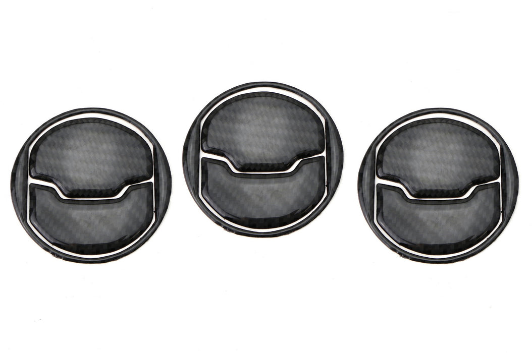 Carbon Fiber Overlay Trims For 15-23 Ford Mustang Center Dashboard AC Vent Cover