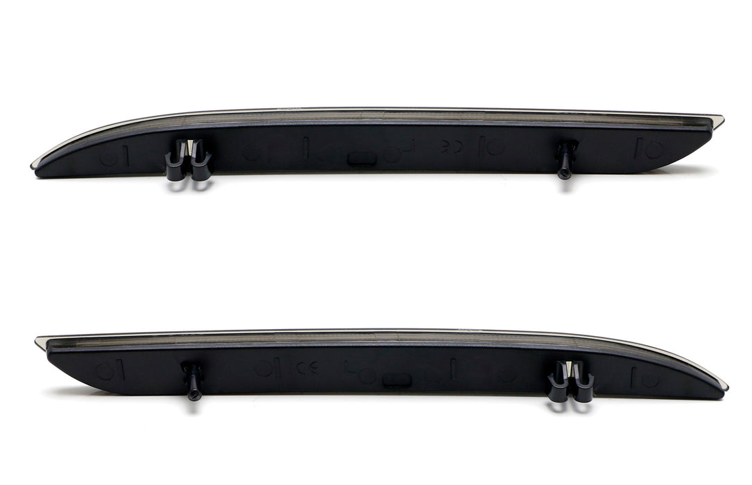 Smoked Lens Rear Bumper Reflectors For 2015-2017 Ford Mustang - OE-Spec Black Smoked Replacement Lenses | IJDMTOY