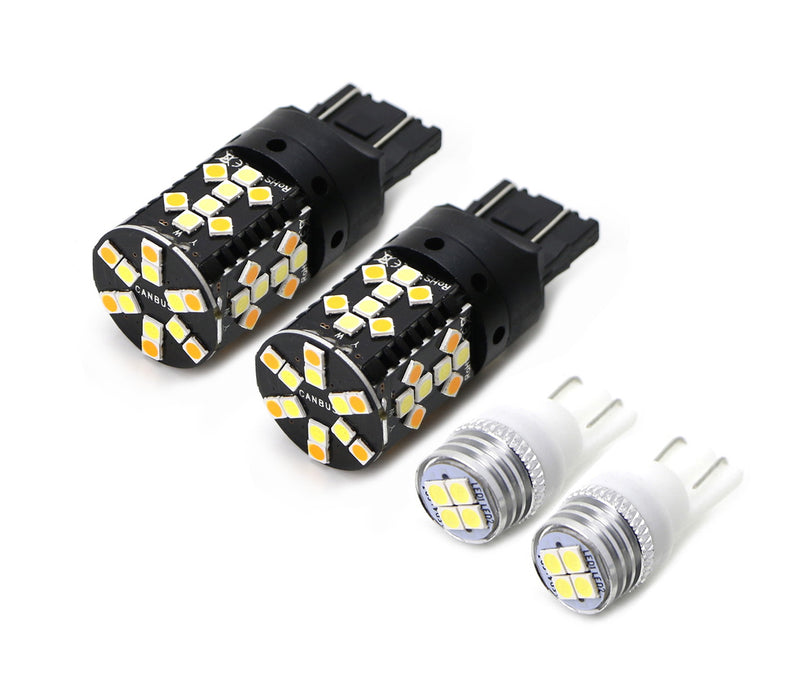 Switchback LED Turn Signal Light Bulbs w/ LED Parking Lights For 2015-17 Mustang