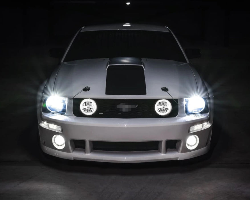 30W Rally Racing Style Grille Fit LED Halo Ring Fog Lamp For 05-09 Ford Mustang