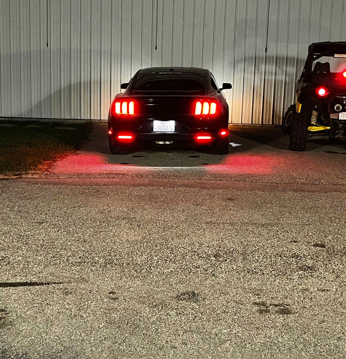 Smoked Lens 36-SMD Red LED Bumper Reflector Lights For 2015-2017 Ford Mustang