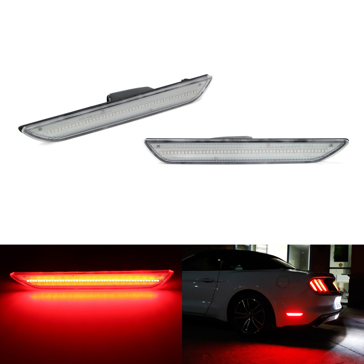 Red Lens LED Rear Bumper Side Marker Lights For Italy - Foto 8
