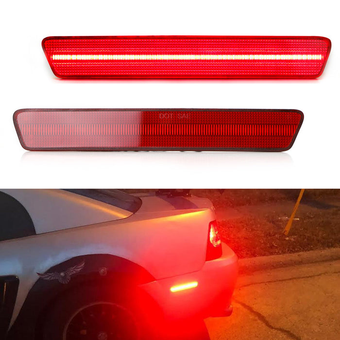 Red Lens Full LED Rear Side Marker Light Kit Compatible W/ 1999-04 Ford Mustang