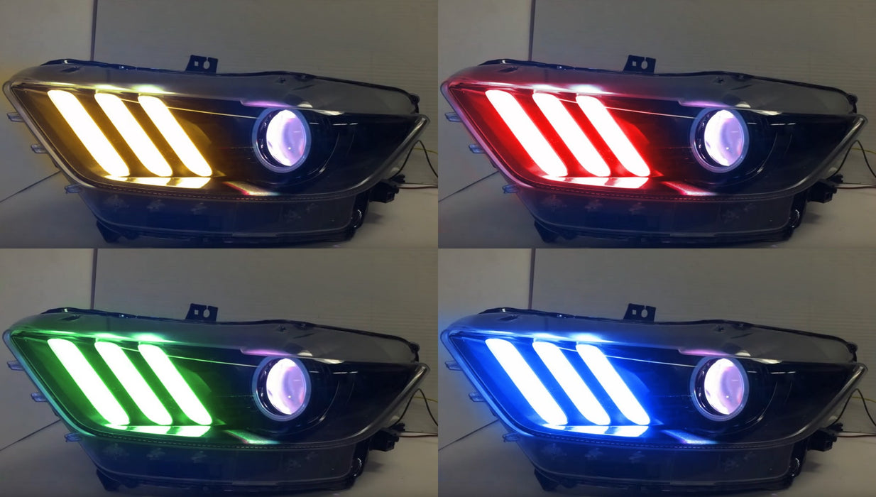 2019-2023 KIA K5 RGBW Multicolor Led DRL Black Headlights - HID 2019-2023 KIA K5 RGBW Multicolor Led DRL Black Headlights - HID