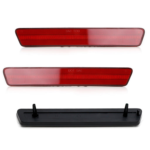 OE-Spec Red Lens Rear Bumper Side Marker Reflectors For 1999-2004 Ford Mustang