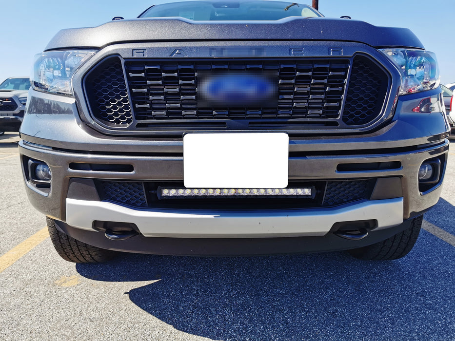 Lower Grille Mount 100W LED Light Bar w/Brackets, Wiring For 2019-up Ford Ranger