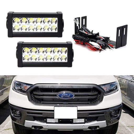 Dual 7.5-Inch LED Light Bars w/ Lower Bumper Mount, Wiring For 19-up Ford Ranger
