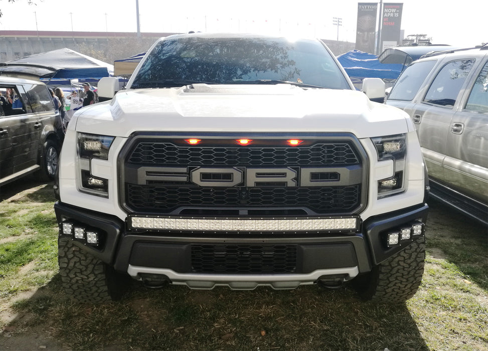 4x Raptor Style Smoked Lens Amber LED Front Grille Running Lights 4x Raptor Style Smoked Lens Amber LED Front Grille Running Lights