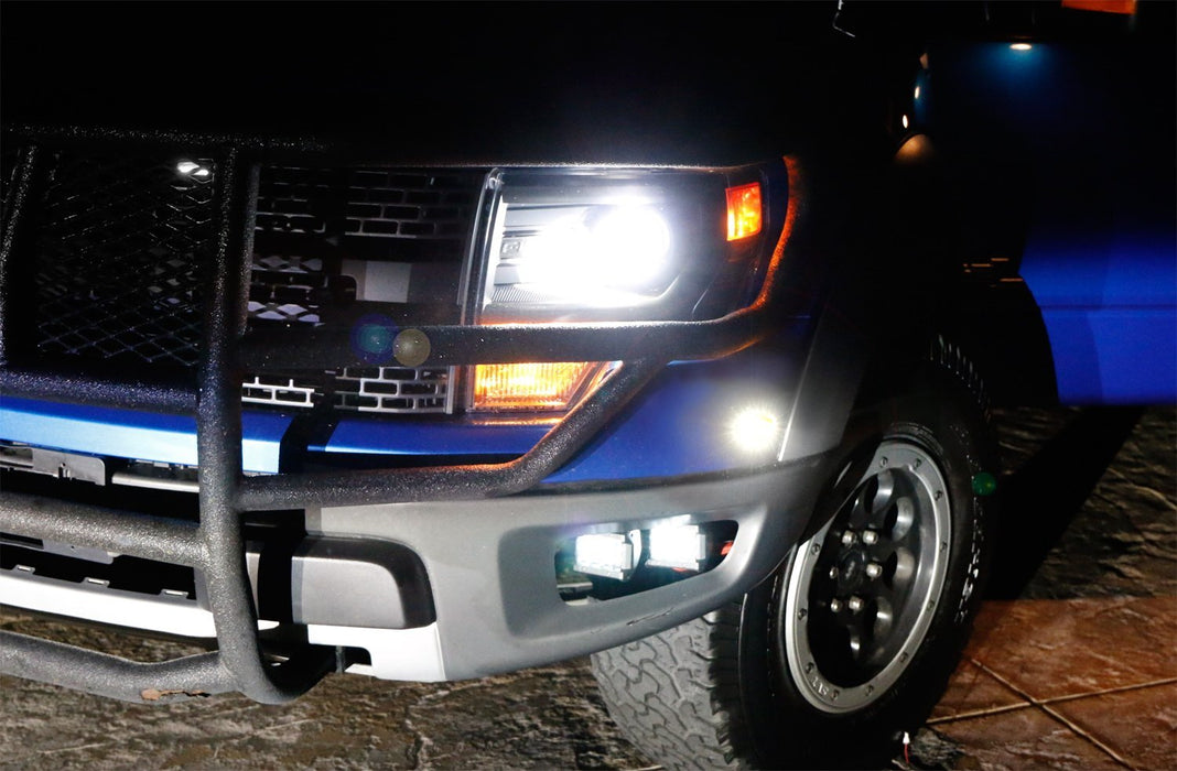 5pcs Clear Full LED Front Grille Running Fender Sidemarker Lamps For Ford Raptor