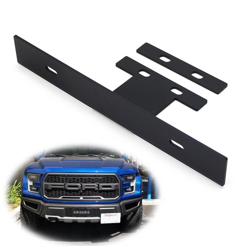 No-Drill Tow Hook Mount Front License Plate Relocator Bracket For Ford —  iJDMTOY.com