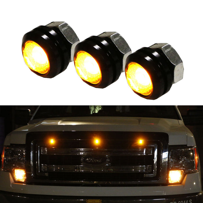 3pc Ford SVT Raptor Style LED Amber Grille Lighting Kit, Universal Fit ...