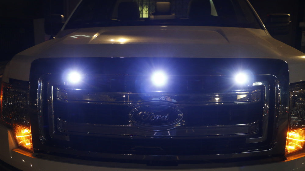 3pc Ford SVT Raptor Style LED White Grille Lighting Kit, Universal Fit ...