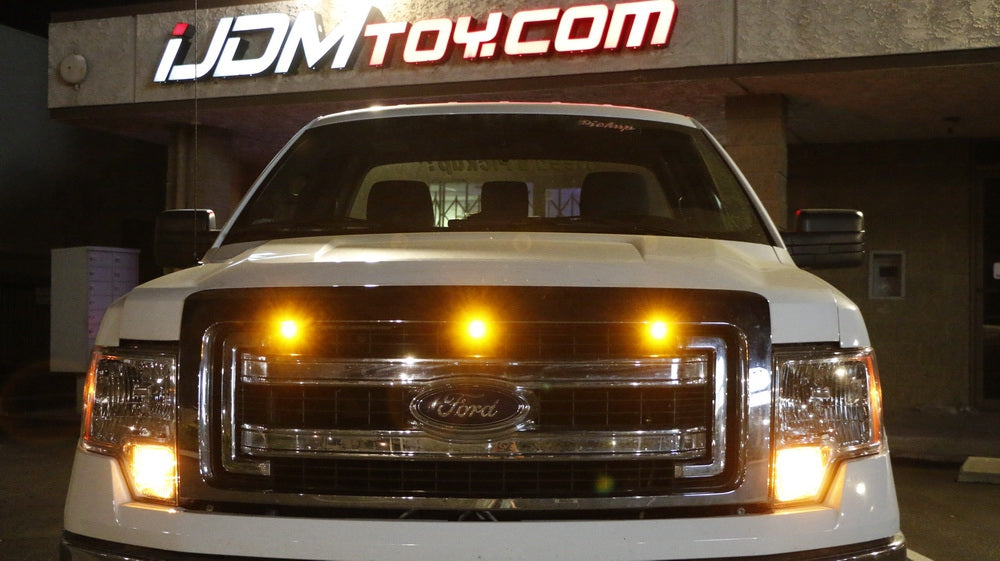3pc Ford SVT Raptor Style LED Amber Grille Lighting Kit, Universal Fit ...