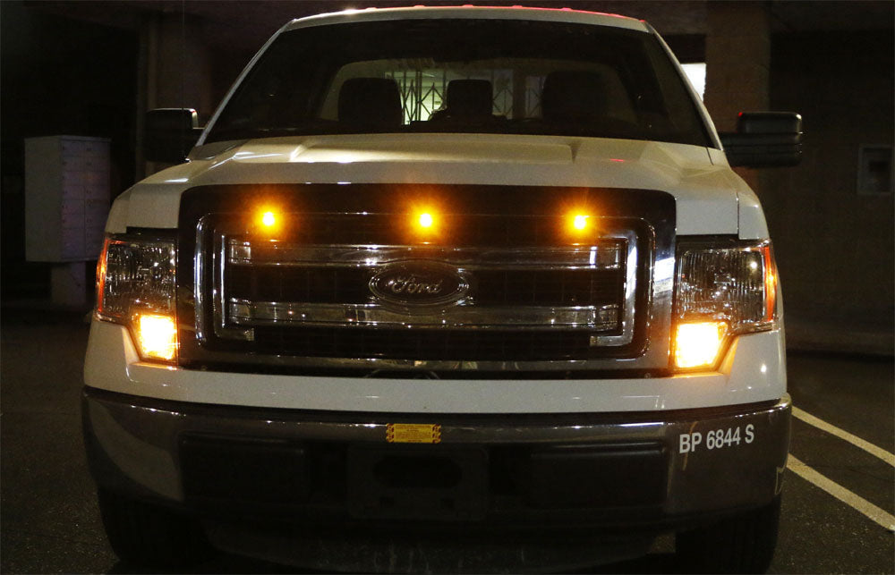 3pc Ford SVT Raptor Style LED Amber Grille Lighting Kit, Universal Fit ...