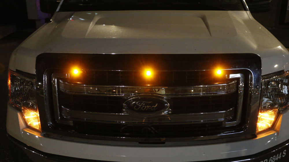 3pc Ford SVT Raptor Style LED Amber Grille Lighting Kit, Universal Fit ...
