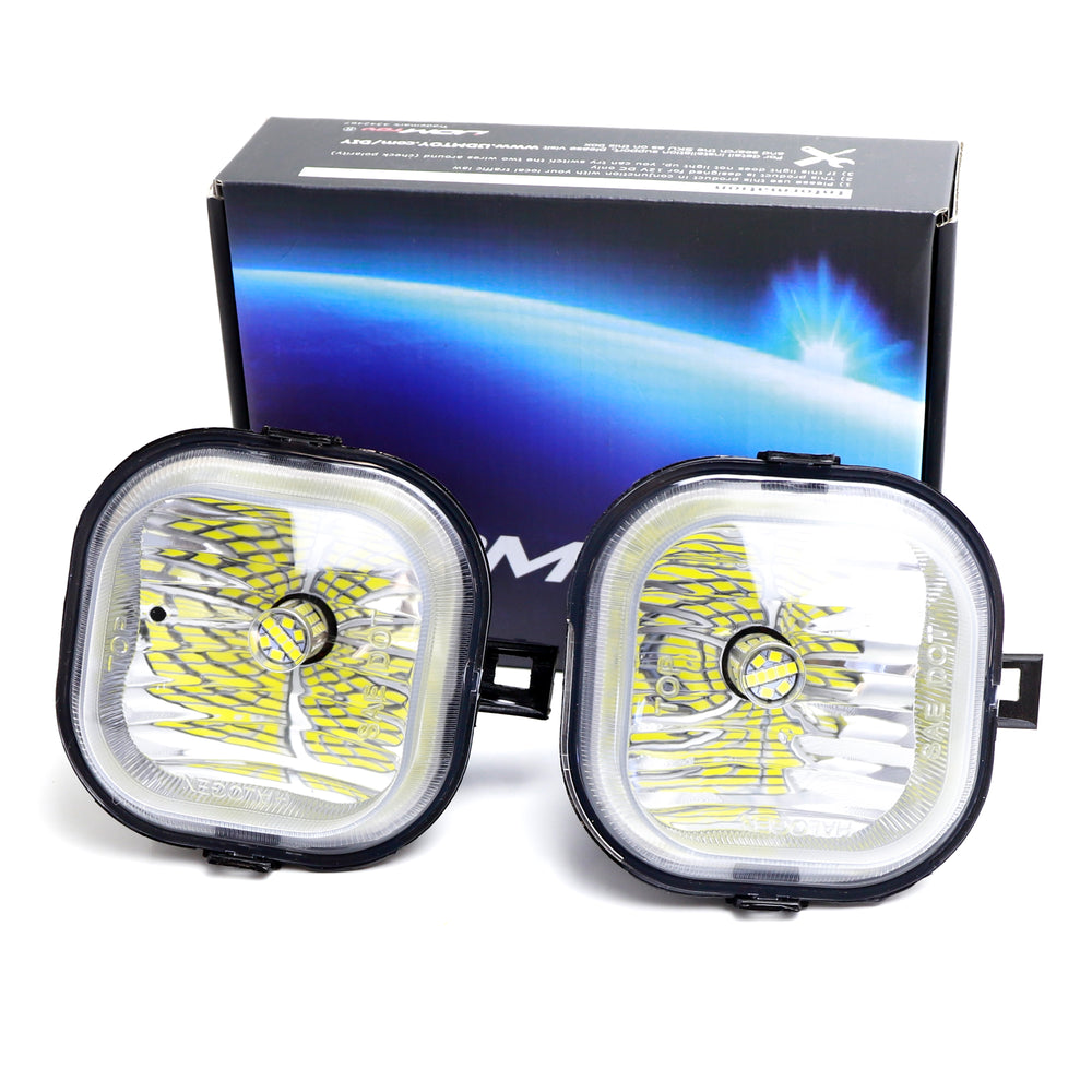 OE-Spec Fog Lights w/Gold Yellow H10 LED Bulbs For Ford F250 F350 F450 Excursion