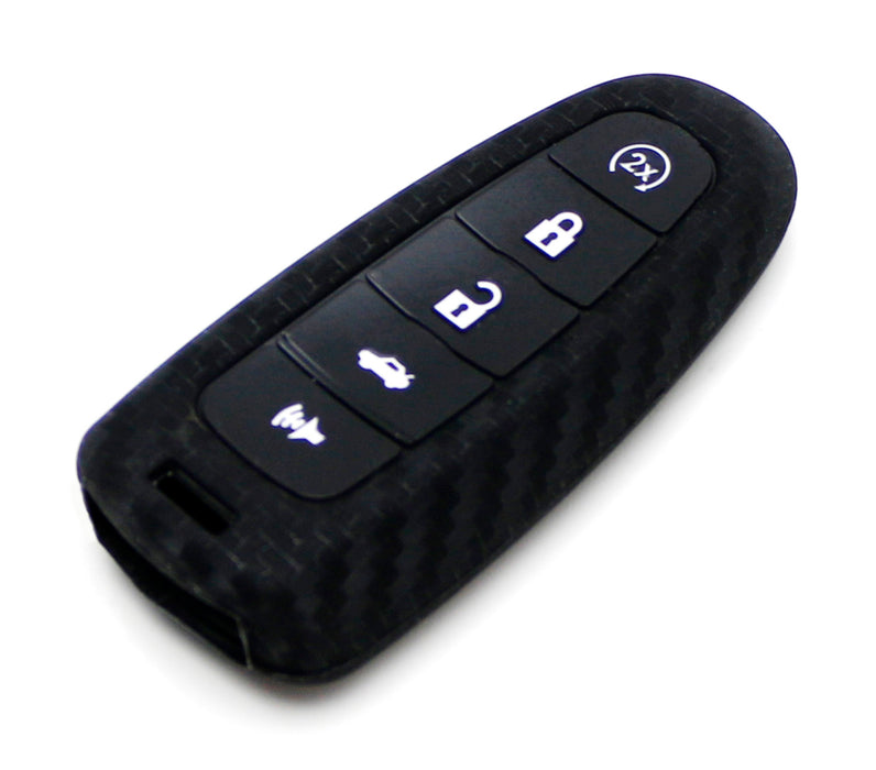 Carbon Fiber Soft Silicone Key Fob Cover For Ford 11-17 Explorer, 13-16 C-MAX...