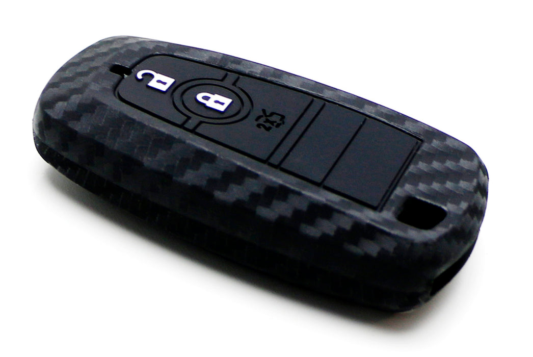 Carbon Fiber Soft Silicone Key Fob Cover For Ford Edge Fusion Mustang F150 F250