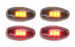 (4) Clear Lens LED Fender Bed Side Marker Lights (2 Amber+2 Red) For Chevy GMC