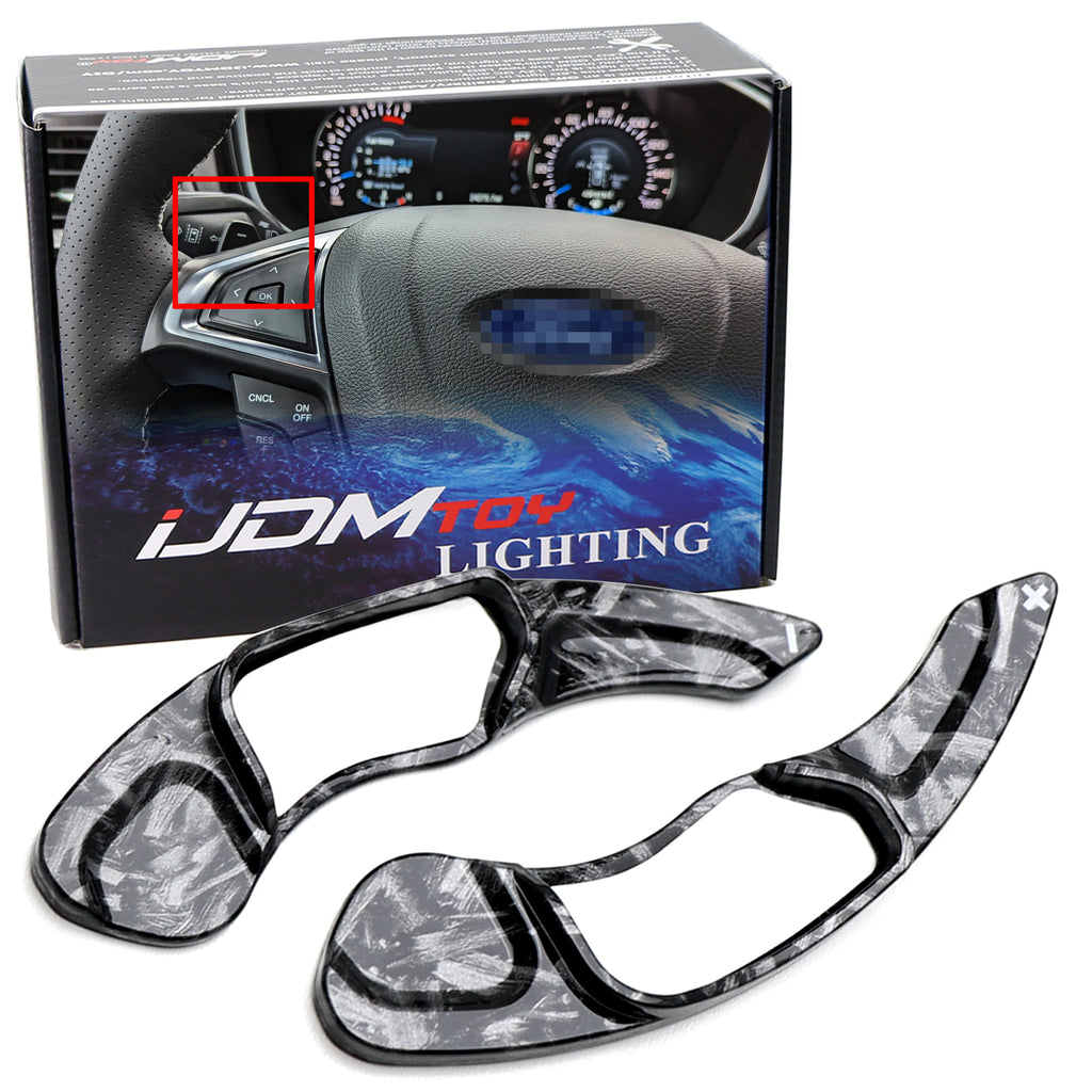 IJDMTOY Red CNC Billet Aluminum Steering Wheel Paddle Shifter Extensions For Ford Fusion, Edge, MKX (2013-2020)