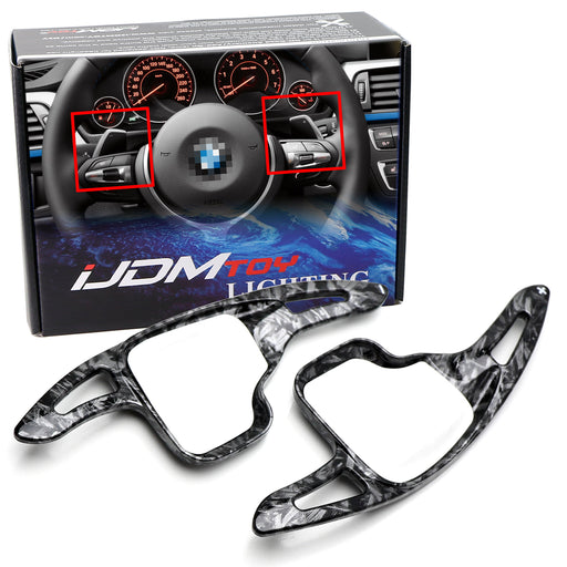 "Forged Carbon" Large Steering Wheel Paddle Shifters For BMW 2 3 4 S X3 X4 X5 X6