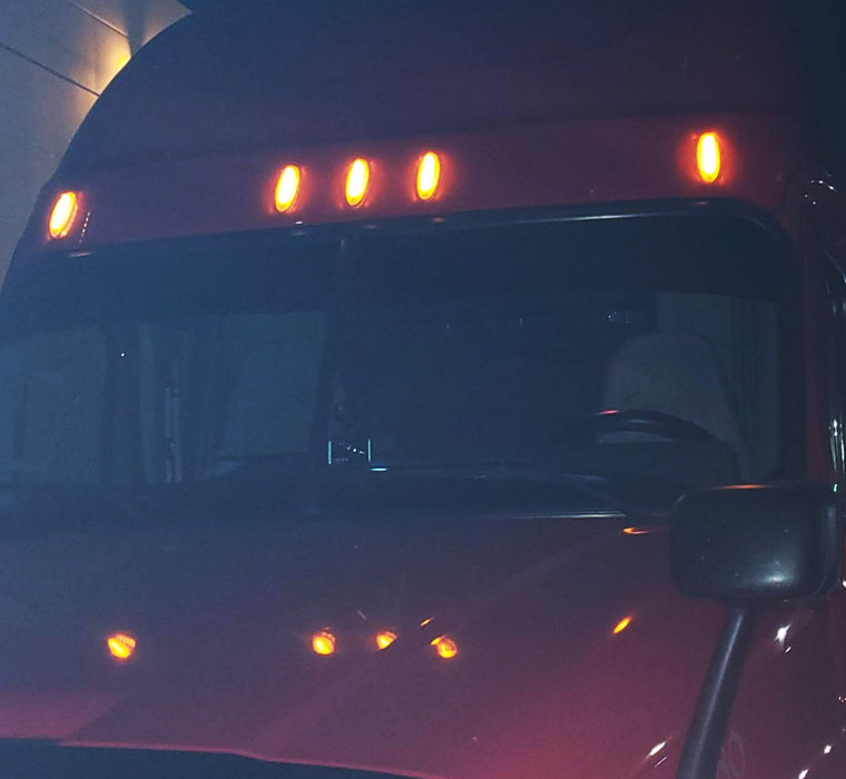 OE-Spec Amber LED Raised Roof Clearance Marker Lights For Freightliner Cascadia
