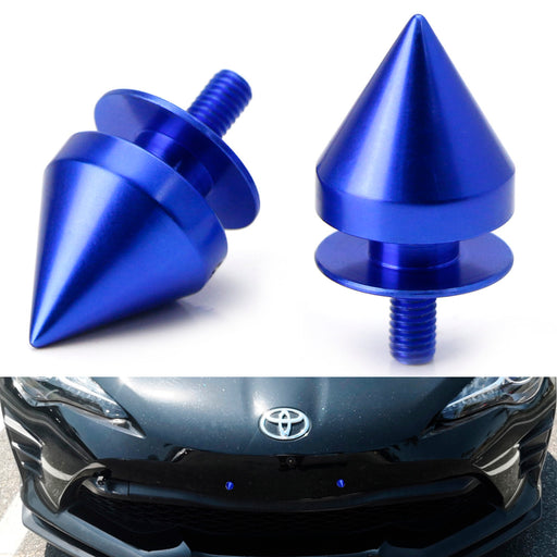 Universal Blue Protector Spikes Fit Car Front Bumper License Plate Mount Holes