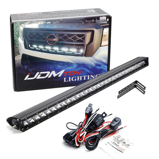 Behind Grille Mount 30" LED Light Bar Kit w/ Wiring For 2022-up Nissan Frontier