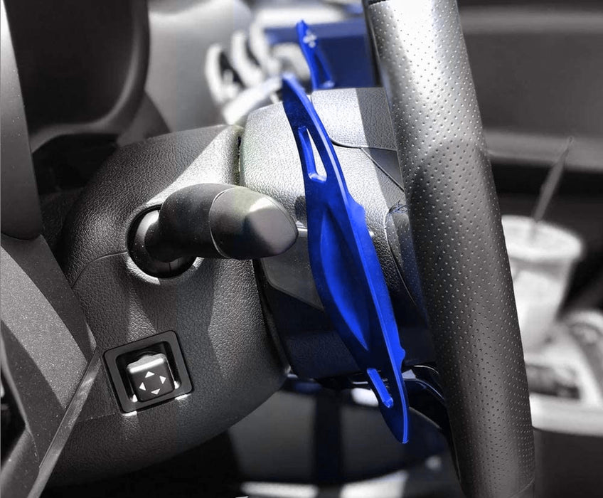 Blue CNC Billet Steering Wheel Paddle Shifter Extension For 18-up Genesis G70 4D