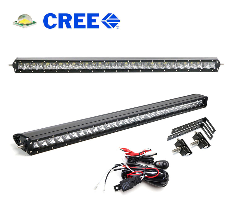 150W 30" CREE LED Light Bar w/Behind Grille Bracket, Wiring For 14-18 GMC Sierra